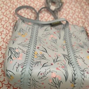 Style & Co. Blue and Pink Shoulder Bag with Floral Design